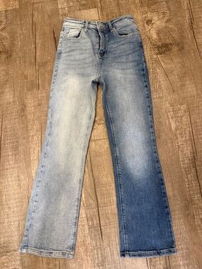 Risen Two-Tone Light Blue Wide Leg Jeans size  3 26/26